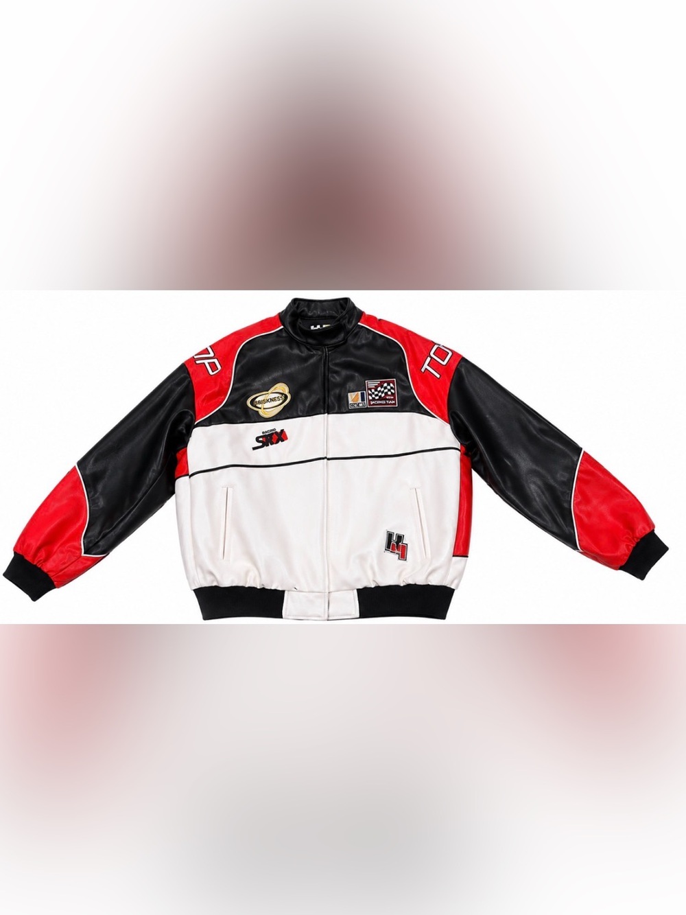 Bershka Y2K Racing Moto Jacket Red Black White Men’s M
